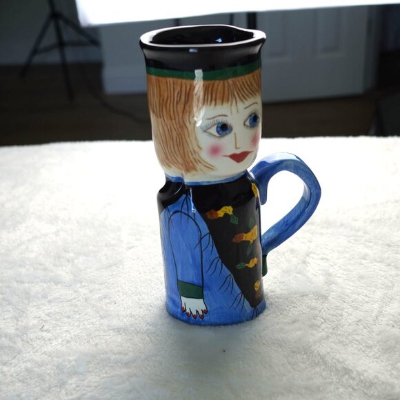 vintage Hand-Painted Ceramic Mug vase from the Bella Casa collection by Susan Pa - Picture 1 of 9